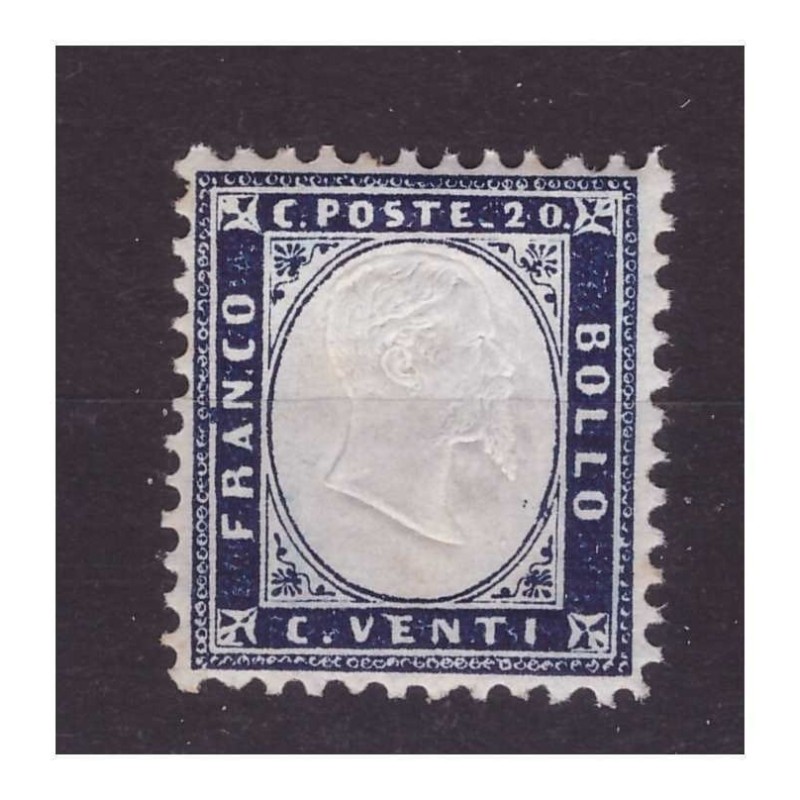 REGNO 1862  - 20 CENTESIMI   INDACO    NUOVO  **