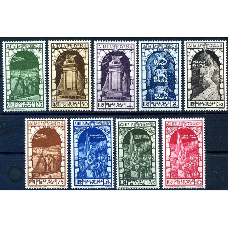 1934 - DECENNALE DI FIUME POSTA AEREA SERIE NUOVA **