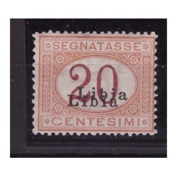 LIBIA 1915  - SEGNATASSE CENT. 20   DOPPIA SOPRASTAMPA  NUOVO **