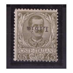 LIBIA 1917 - SOPRASTAMPA  CAPOVOLTA   45 cent.   NUOVO   **