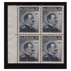 LIBIA 1912 - MICHETTI   15 cent.   NUOVO   ** QUARTINA