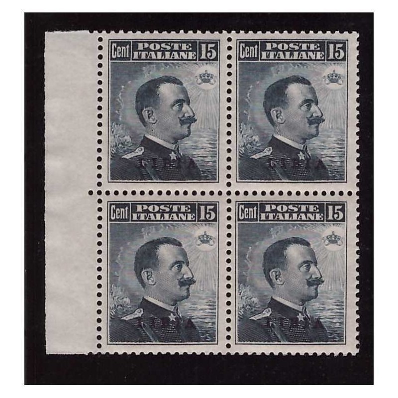 LIBIA 1912 - MICHETTI   15 cent.   NUOVO   ** QUARTINA