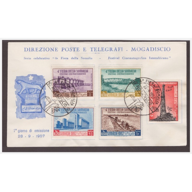 SOMALIA AFIS 1957 - QUARTA FIERA DELLA SOMALIA  - FDC