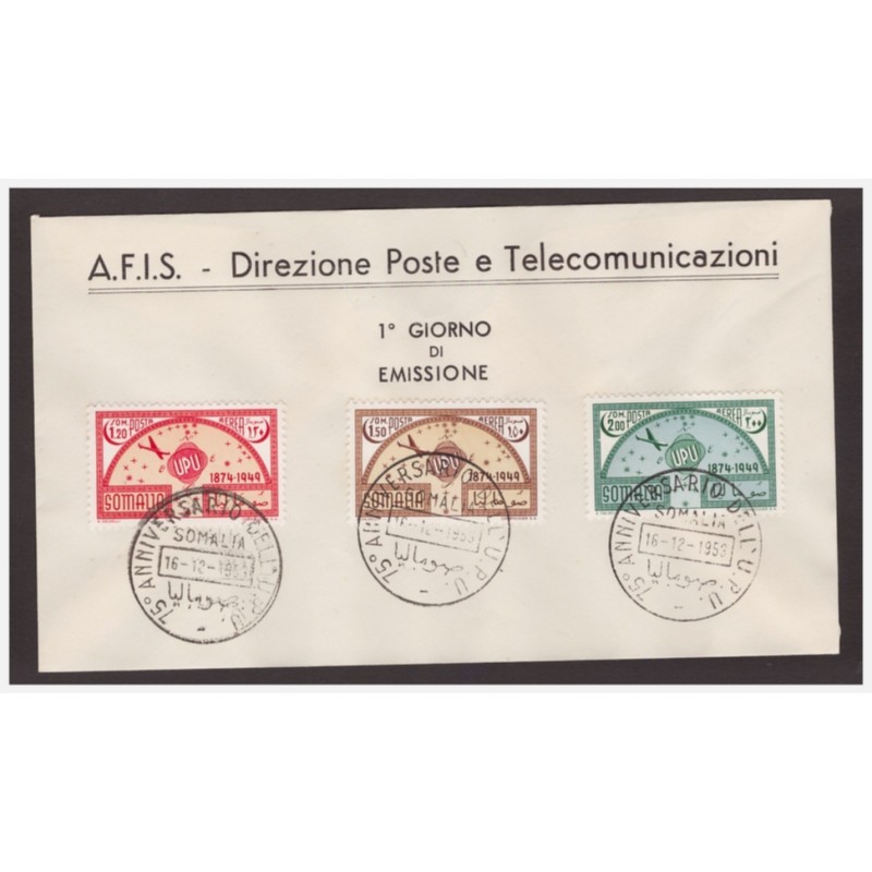 SOMALIA AFIS 1953 - POSTA AEREA UPU  - FDC