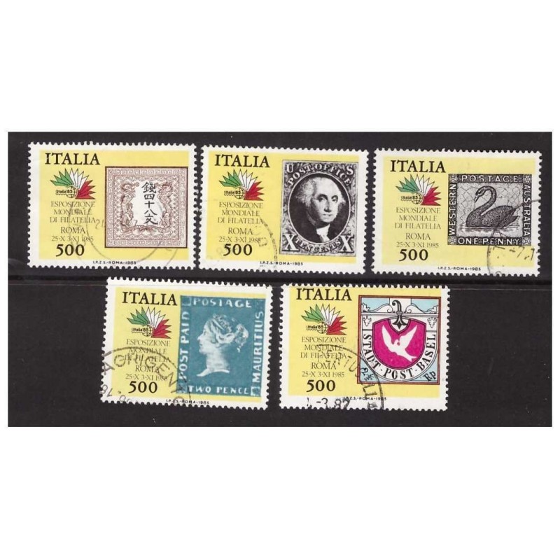 1985 - ITALIA 85 DA FOGLIETTO 5 VALORI USATI