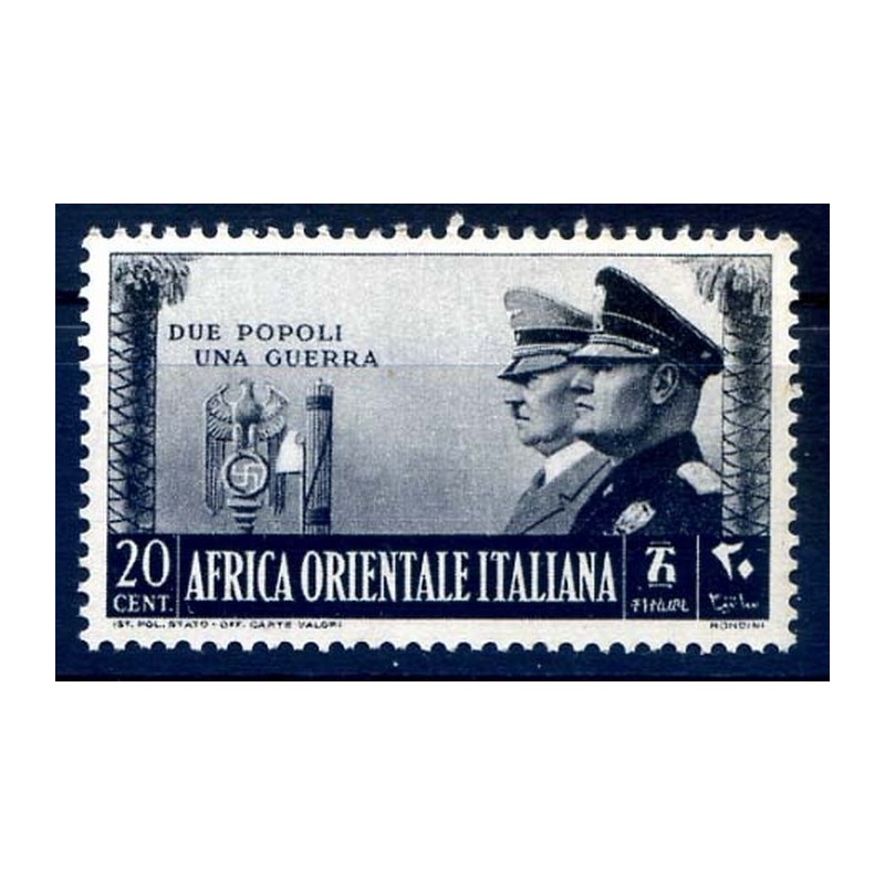 AOI - 1941 FRATELLANZA D'ARMI Cent. 20 NUOVO **