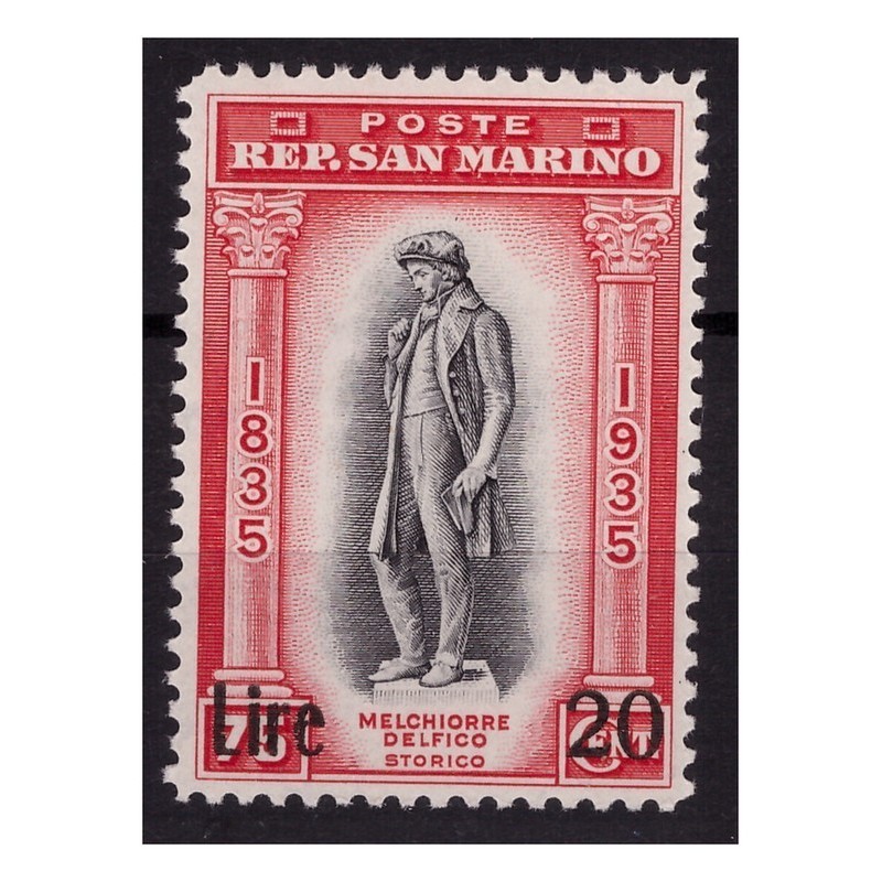 SAN MARINO 1942 - DELFICO SOPRASTAMPATO NUOVO **