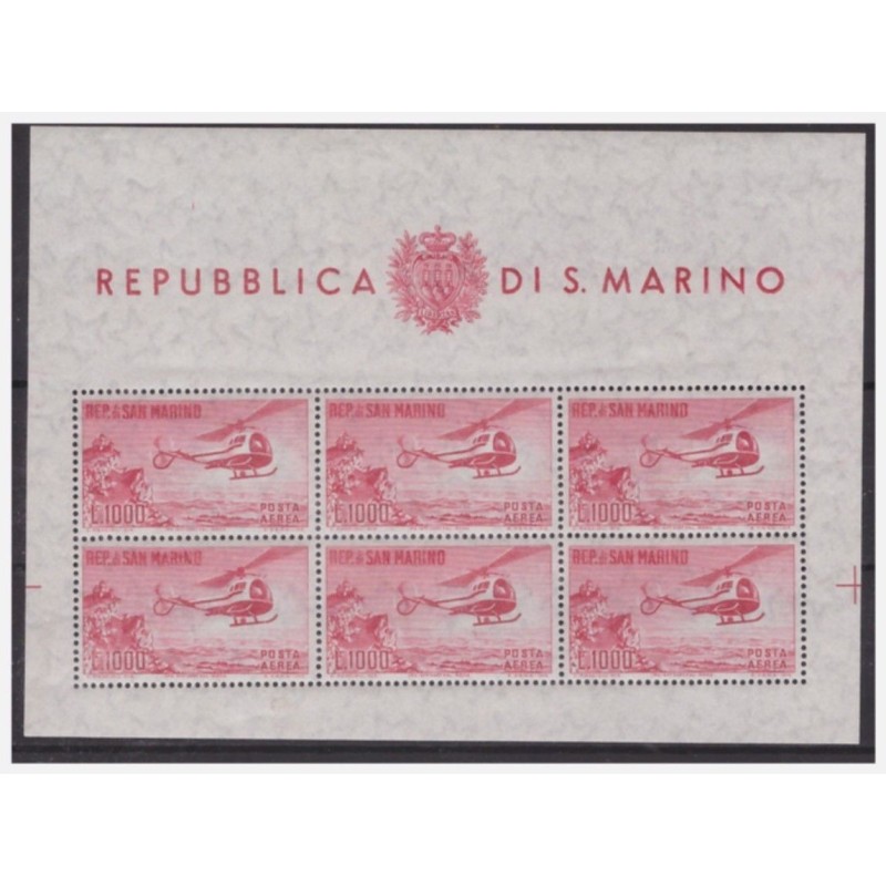 SAN MARINO 1961 - FOGLIETTO ELICOTTERO NUOVO **
