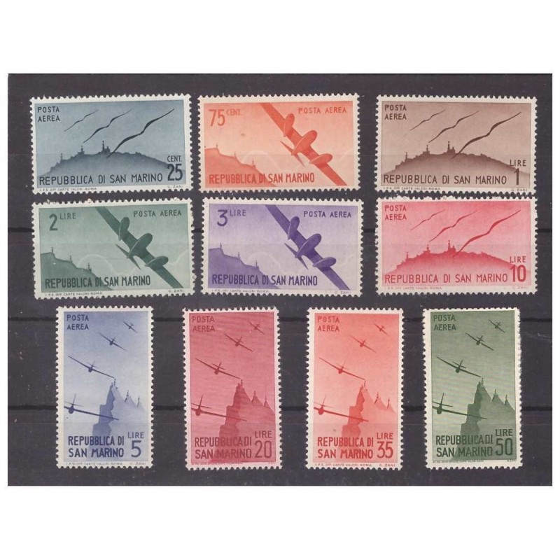 SAN MARINO 1946 - VEDUTE   POSTA AREA   SERIE  NUOVA     **