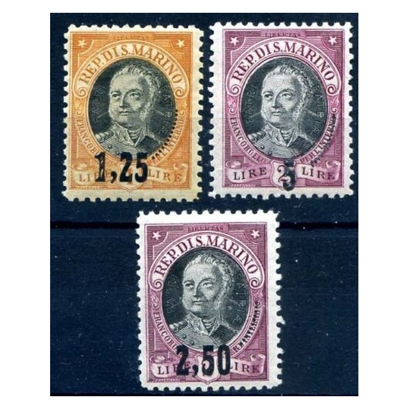 SAN MARINO 1927  - ONOFRI SOPRASTAMPATI  SERIE  NUOVA **