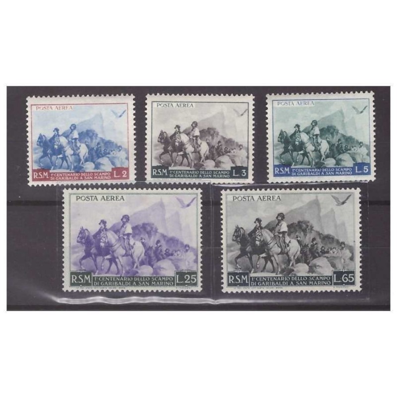 SAN MARINO 1949 -  GARIBALDI   POSTA AEREA  SERIE   NUOVA    **
