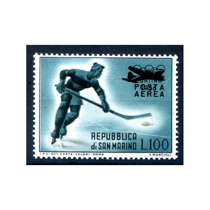 SAN MARINO 1956 - GIOCHI DI CORTINA POSTA AEREA NUOVO **