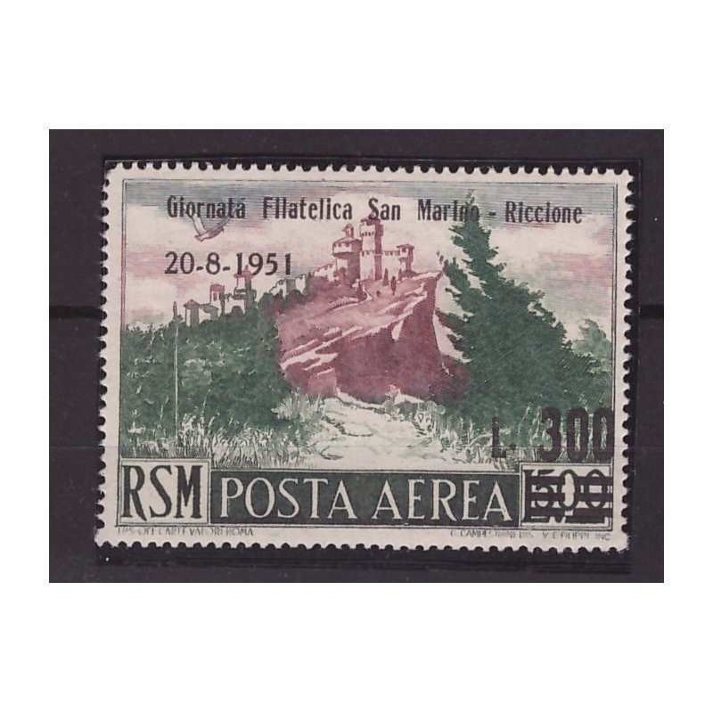 SAN MARINO 1951 -  POSTA AEREA GIORNATA FILATELICA    NUOVO    **