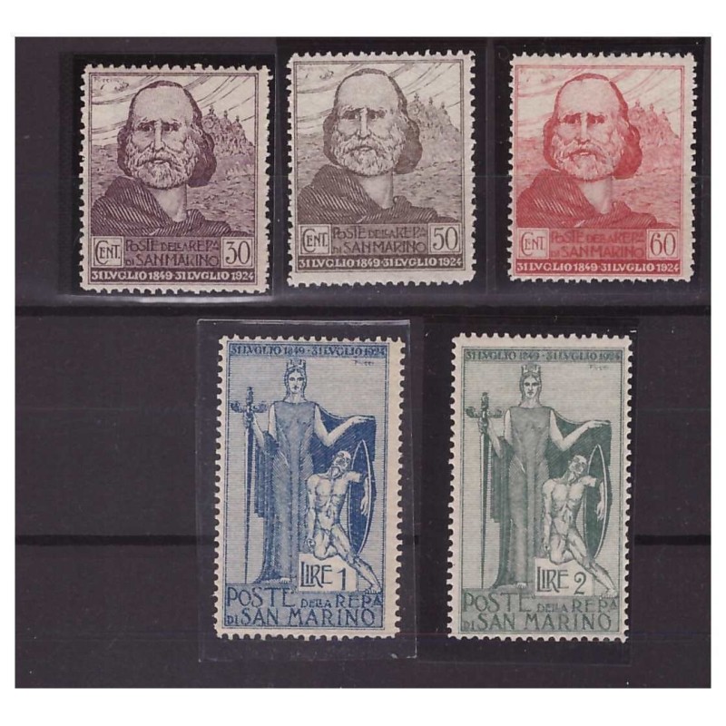 SAN MARINO 1924 -  GARIBALDI A SAN MARINO   SERIE   NUOVA    **
