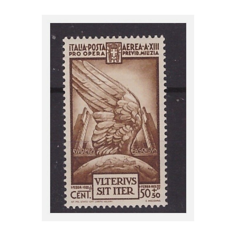 REGNO 1935  -  QUARTA MILIZIA  POSTA AEREA  CENT  50   NUOVO  **