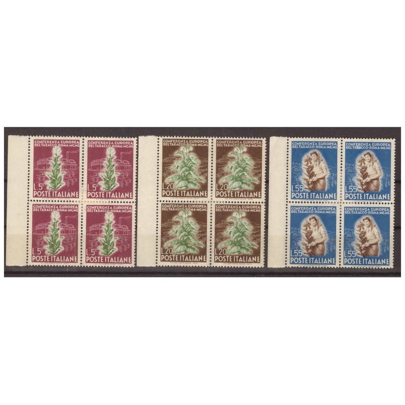 ITALIA  1950  -  TABACCO  SERIE   QUARTINA  NUOVA  *