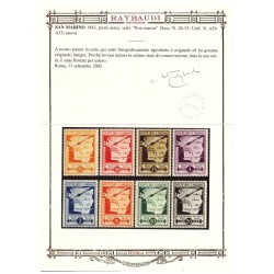 SAN MARINO 1943 - VENTENNALE NON EMESSI POSTA AEREA SERIE NUOVA ** CERT