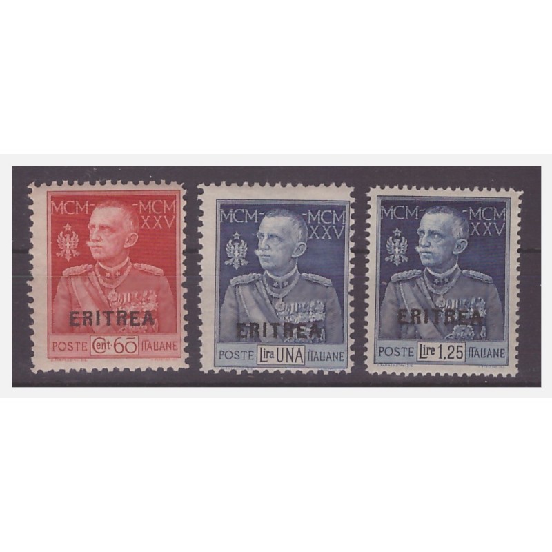ERITREA 1925 -  GIUBILEO DEL RE  SERIE    NUOVA **