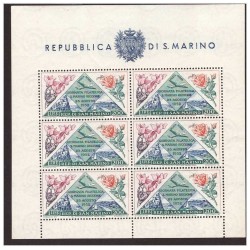 SAN MARINO 1952 - FOGLIETTO GIORNATA FILATELICA  FIORI    NUOVO **