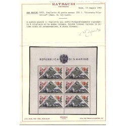 SAN MARINO 1952 - FOGLIETTO GIORNATA FILATELICA  FIORI    NUOVO **