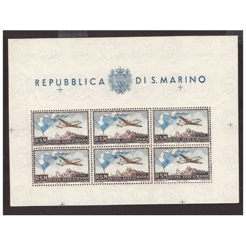 SAN MARINO 1951 - FOGLIETTO BANDIERA     NUOVO **  LUSSO
