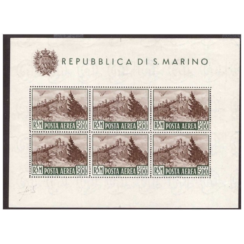 SAN MARINO 1951 - FOGLIETTO  VEDUTE   NUOVO **