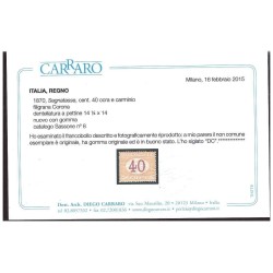 REGNO 1870 - SEGNATASSE  CENT.  40    NUOVO *