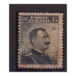 REGNO 1911 - VITT. EMANUELE CENT. 15   STAMPA RECTO VERSO  NUOVO  **