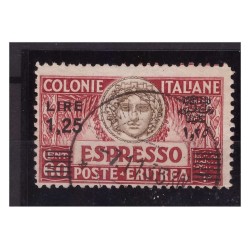 ERITREA   1927  -  ESPRESSO  Lire  1,25  su cent.  60   USATO  RARO