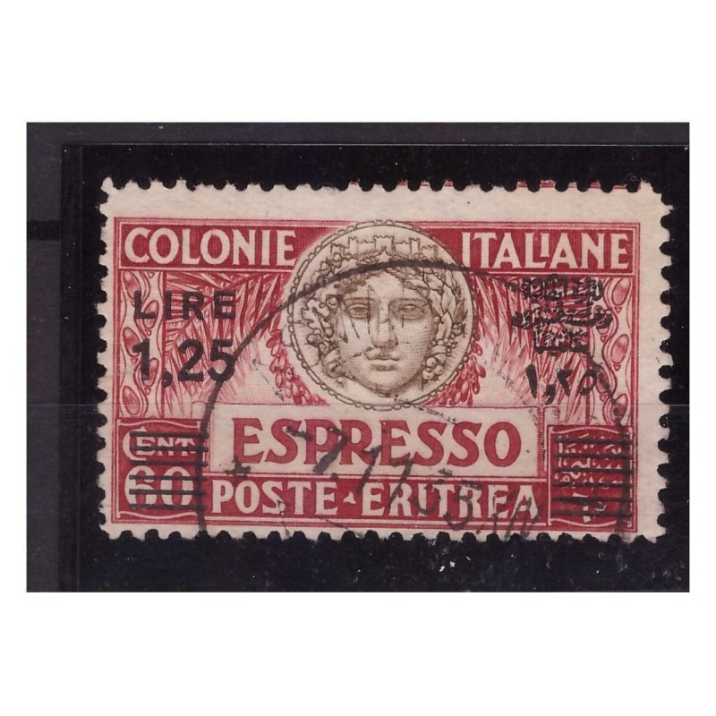 ERITREA   1927  -  ESPRESSO  Lire  1,25  su cent.  60   USATO  RARO