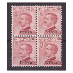 LIBIA  1917  -  MICHETTI -   60  CENTESIMI   NUOVO **  QUARTINA