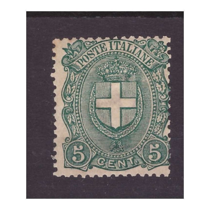 REGNO 1896 -   STEMMA DI SAVOIA  -  CENTESIMI  5      NUOVO **
