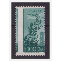 POSTA AEREA 1971 - LIRE 100 DENTELLATURA SPOSTATA NUOVO **