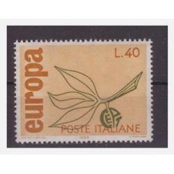 1965 - EUROPA LIRE 40 VARIETA' VERDE SPOSTATO - Nuovo **