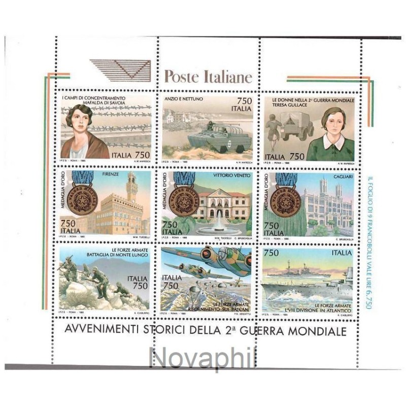 ITALIA 1995 - FOGLIETTO AVVENIMENTI STORICI **