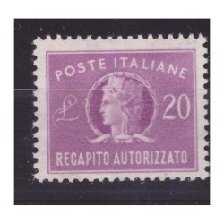 RECAPITO AUTORIZZATO STELLE  - LIRE 20 STELLE DUE  POS  25°  sx   **  RARITA'