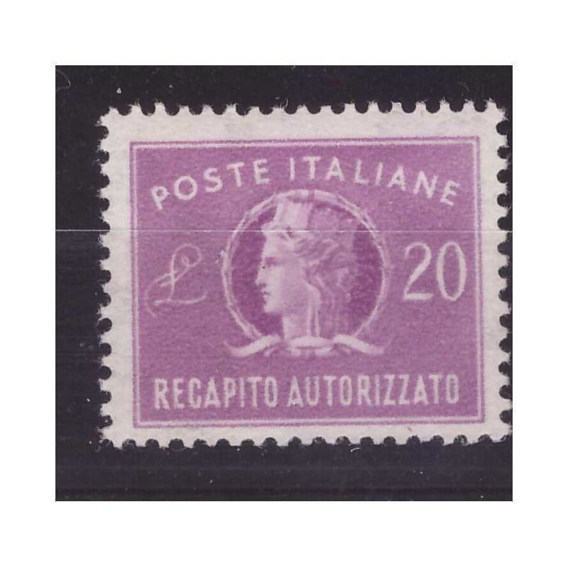RECAPITO AUTORIZZATO STELLE  - LIRE 20 STELLE DUE  POS  25°  sx   **  RARITA'