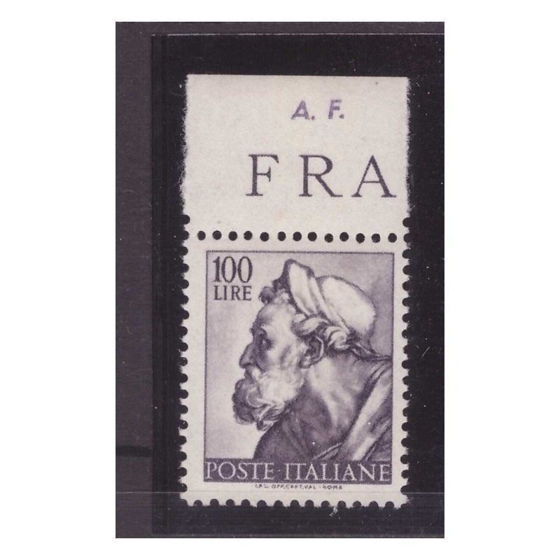 1961 -  MICHELANGIOLESCA  100  LIRE  -  SENZA FILIGRANA  NUOVO  ** MNH