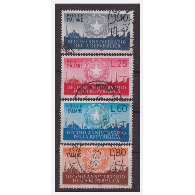 ANNIVERSARIO DELLA REPUBBLICA 1956 - SERIE USATA