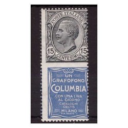 REGNO 1924 - PUBBLICITARI COLUMBIA 15 Cent. NUOVO *