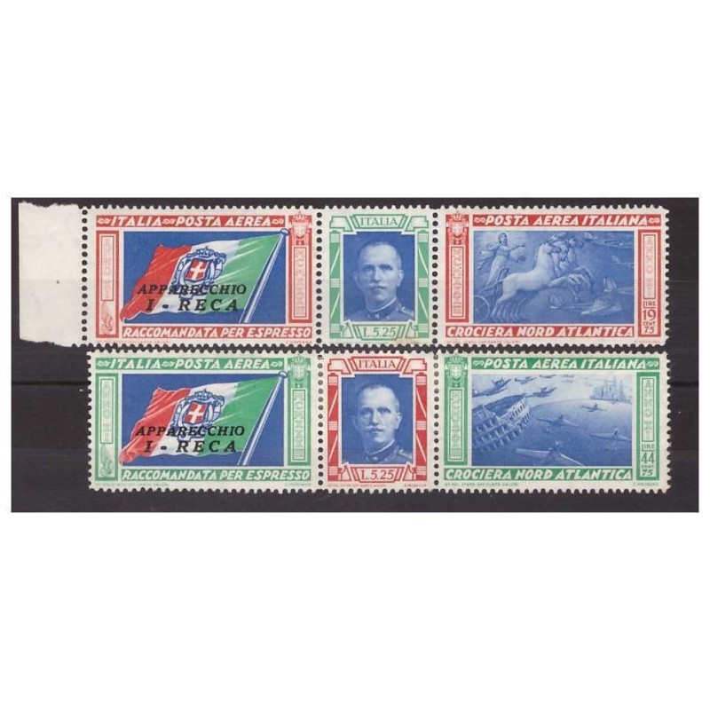 REGNO 1933 -  CROCIERA NORD ATLANTICA - TRITTICI  RECA -   NUOVO  MH  *
