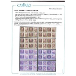 RSI 1944 -   PROPAGANDA  DI GUERRA - SOPRASTAMPA LILLA  NUOVI **  QUARTINA