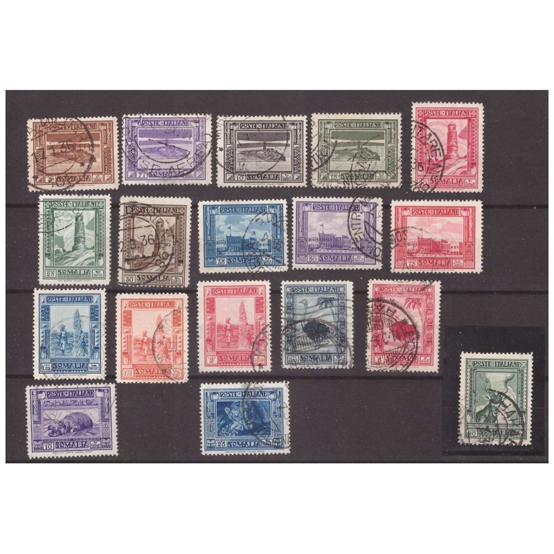 SOMALIA 1935/8 - PITTORICA SERIE USATA DENT 14