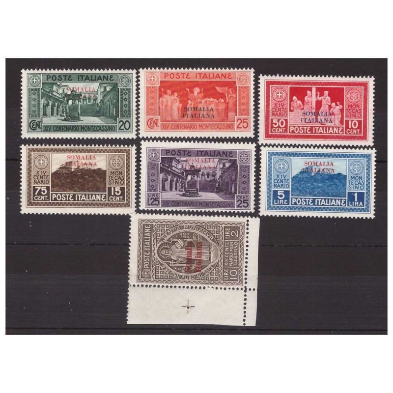SOMALIA 1929  -  MONTECASSINO  SERIE NUOVA ** MNH