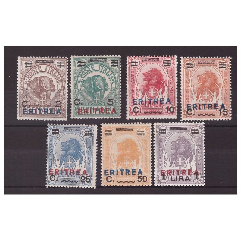 ERITREA   1924  -  LEONE ED ELEFANTE    SERIE   NUOVA  **   MNH
