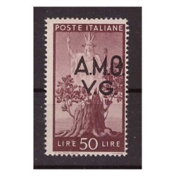 TRIESTE A - AMG VG  DEMOCRATICA  50  LIRE  -  lettera " G " CHIUSA   NUOVO **