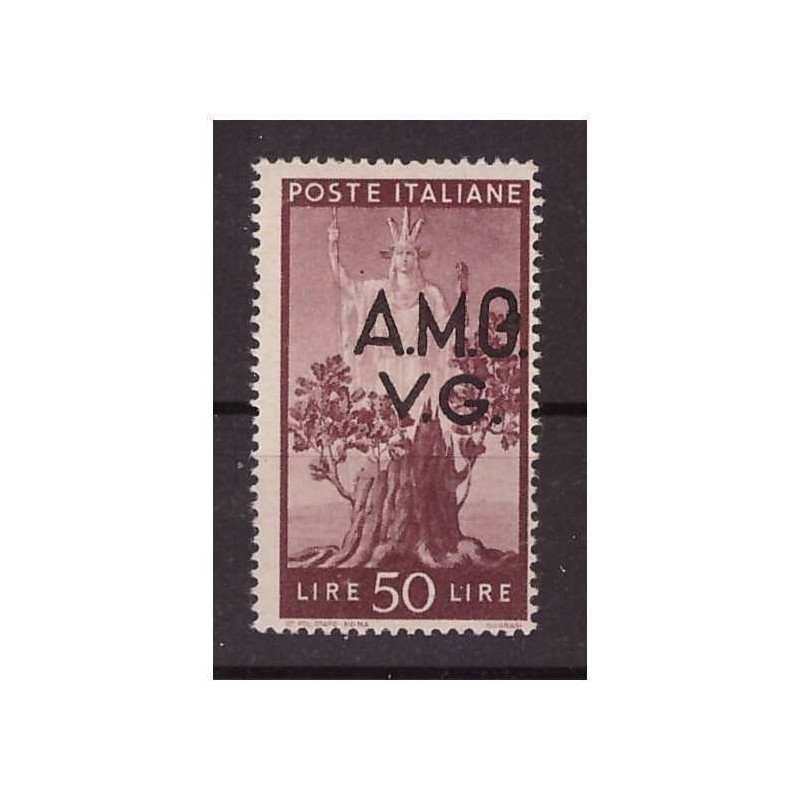 TRIESTE A - AMG VG  DEMOCRATICA  50  LIRE  -  lettera " G " CHIUSA   NUOVO **