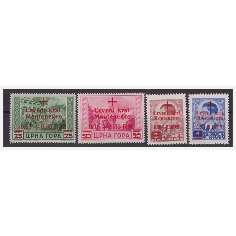 MONTENEGRO  OCCUPAZIONE TEDESCA 1944 - CROCE ROSSA    SERIE   NUOVA  **