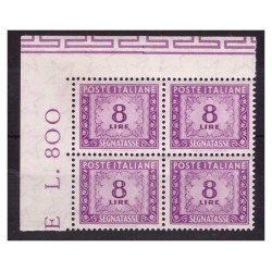 ITALIA 1956 - SEGNATASSE 8 Lire STELLE QUARTINA NUOVA ** ADF