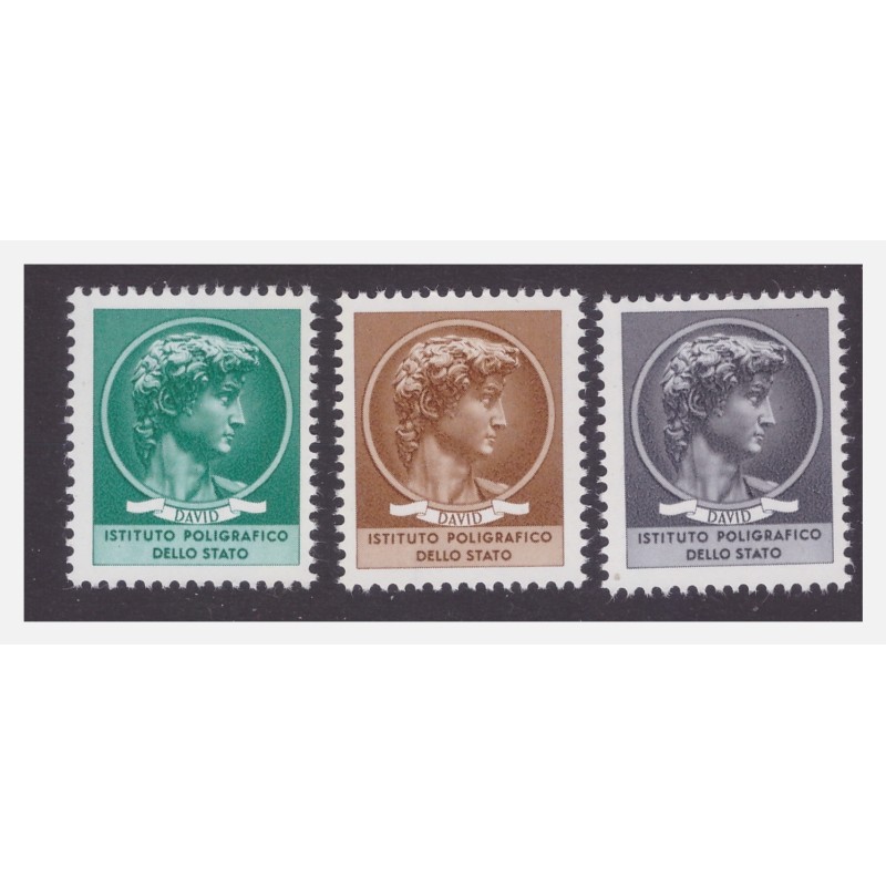 ITALIA 1968 - DAVID PROVE POLIGRAFICO IN TRE COLORI - FILIGRANATI MNH**